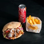 Döner Kebab - Borjúhússal, menüben (hasábburgonya + 0,33 l üdítő)