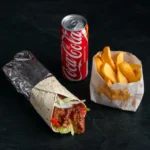 Dürüm Kebab - Borjúhússal, menüben (hasábburgonya + 0,33 l üdítő)